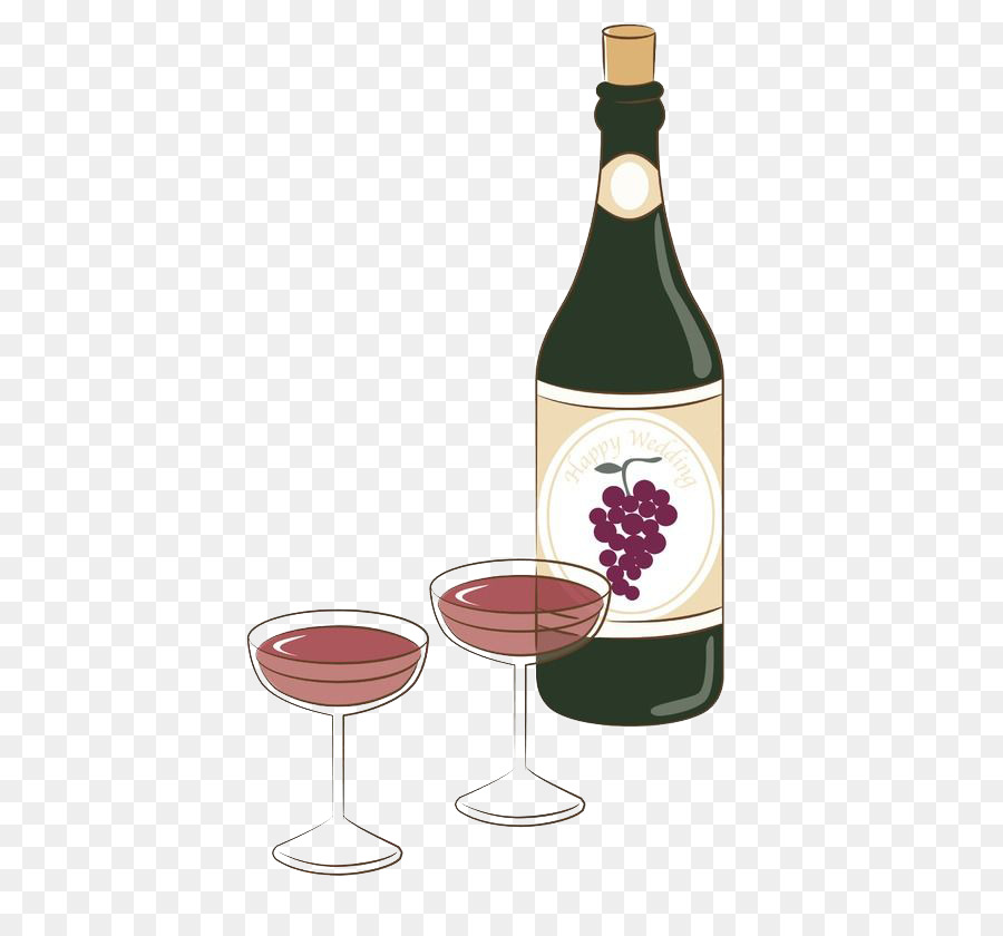 Chai Rượu Vang Đỏ Đồ Uống Có Cồn - Đơn Giản Vẽ Tay Ly Rượu Với Png Tải Về -  Miễn Phí Trong Suốt Món Tráng Miệng Rượu Png Tải Về.