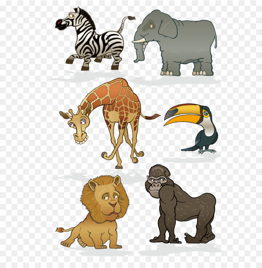 Giraffa Leone - Divertente carino animali cartoon vector materiale