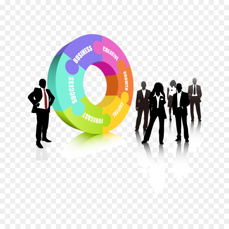 Unternehmer Unternehmen Konzept - Vektor-Menschen-Kreis