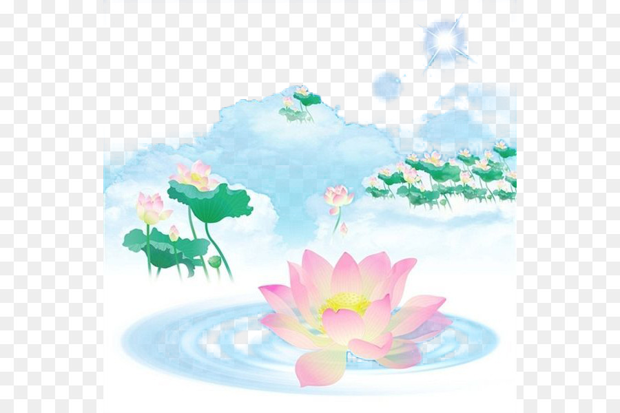 China Falun Gong Nelumbo nucifera Tapete - Hand bemalt lotus