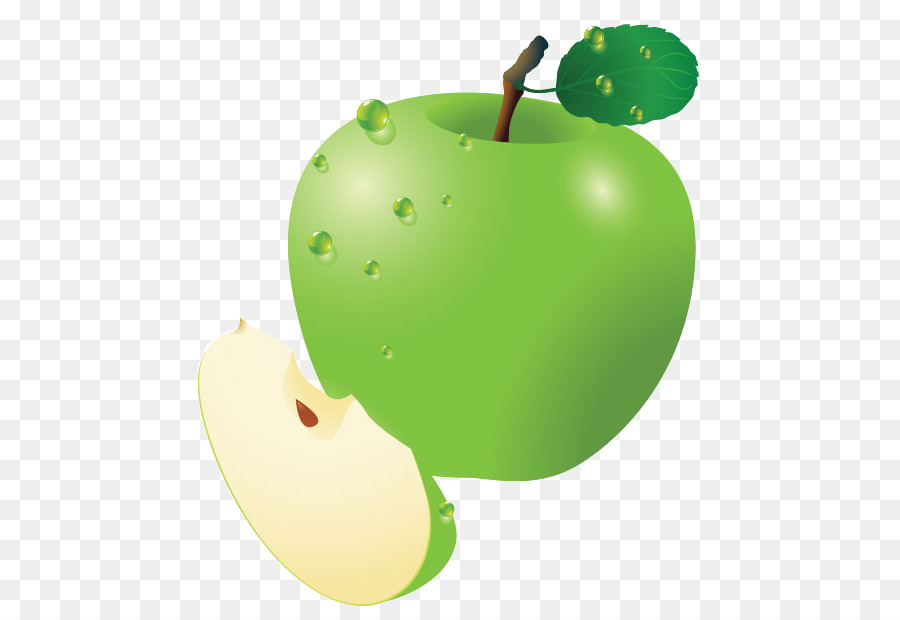 Apple Clip Art - Frischer grüner Apfel