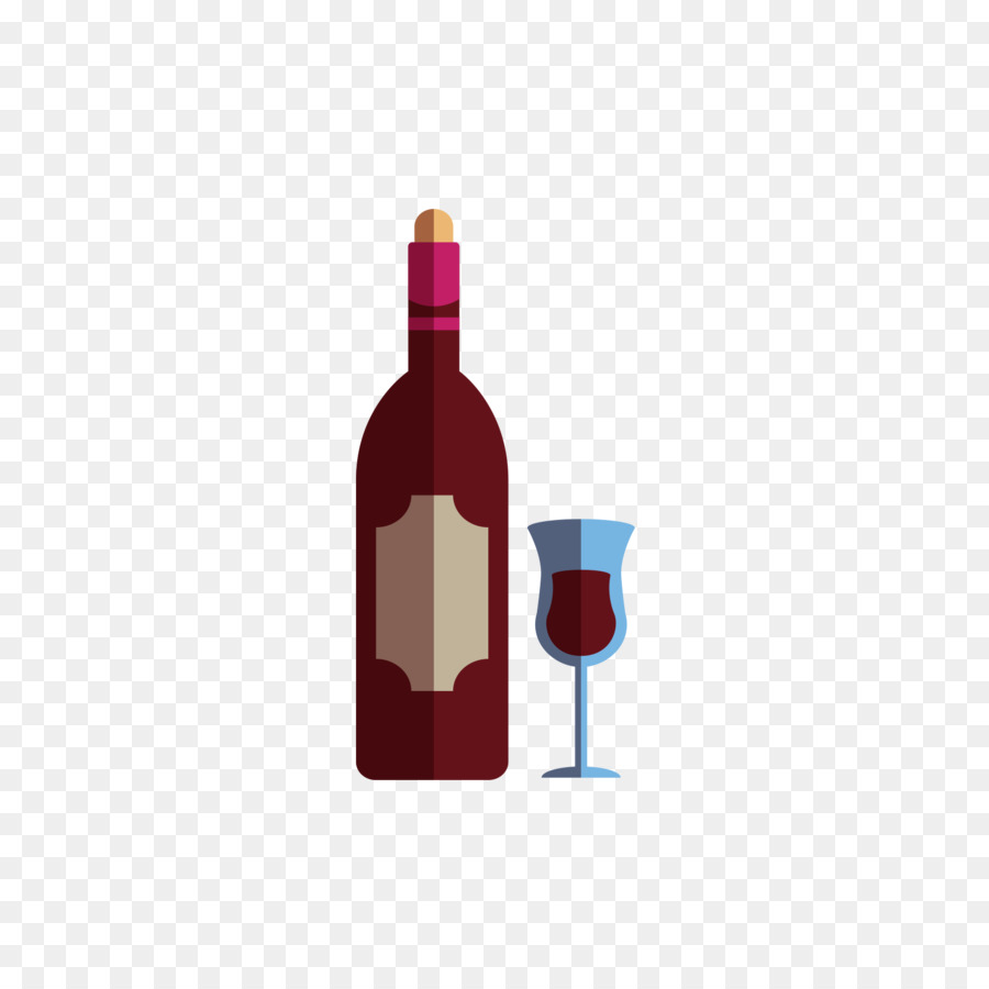 Rotwein-grill-Flasche - Braun-rot-Wein-Flasche und dem blauen Glas Rotwein