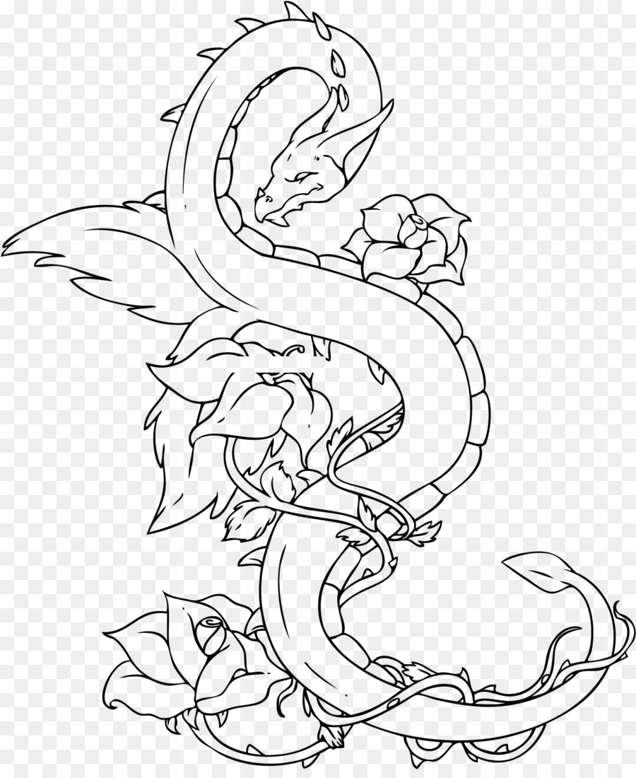 China Chinese dragon Tattoo Zeichnung - lange Baum