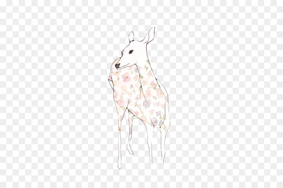 Giraffa Renna Cavallo Lepre Fauna - Dipinto a mano cervo