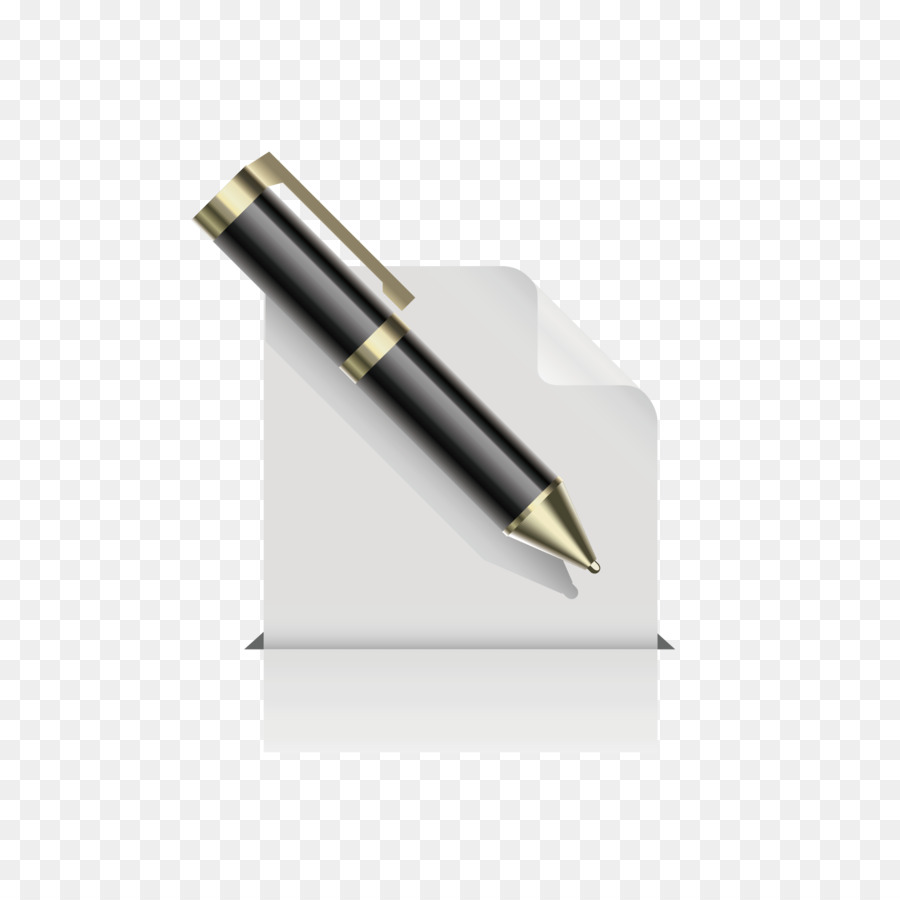 Carta, penna a Sfera, penna stilografica - Vettore di carta e penna
