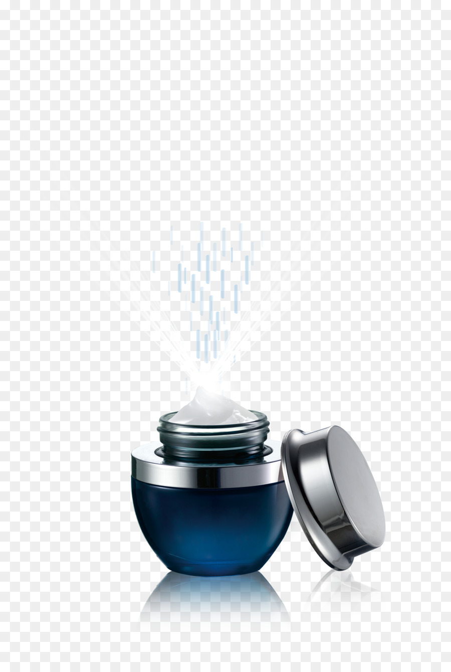 Cosmetici Manifesto Pubblicitario - Blu, bottiglia cosmetica