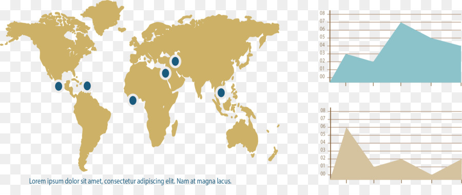 Weltkarte, Globus, Kontinent - Anzeigen Vertrieb Daten-Diagramm