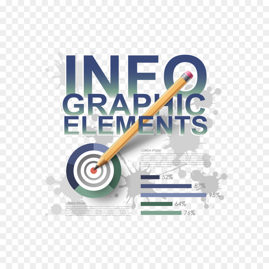 Bleistift Zeichnung Infografik - Vektor Aquarell und Stift