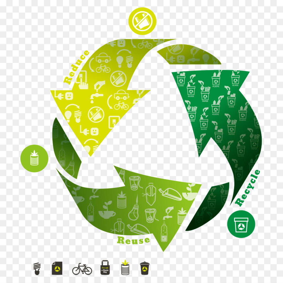 Simbolo del riciclaggio Illustrazione - freccia verde