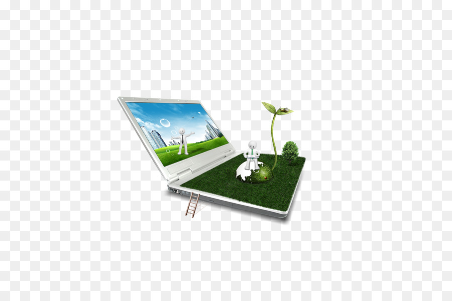 Laptop-Architektonischen-engineering-Download 3D-computer-Grafik - grüne Technologie