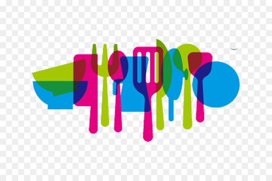 Logo Kochen - Farbe silhouette Küchenutensilien