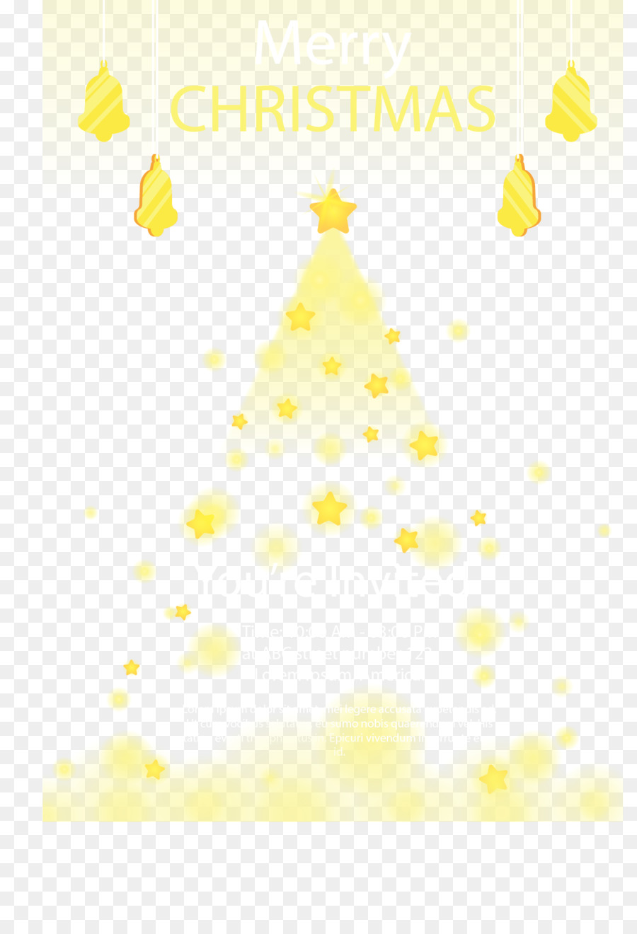 gelb illustration - Gelbe Sterne Weihnachten Einladungskarte