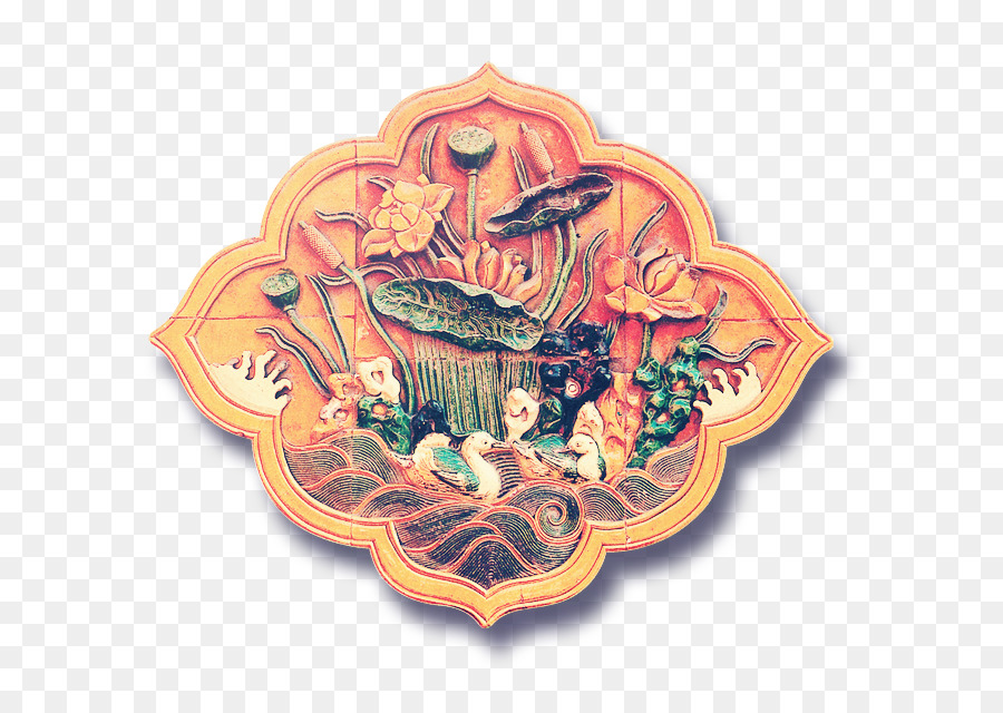 Cina Illustrazione - Tradizionale, scolpito lotus