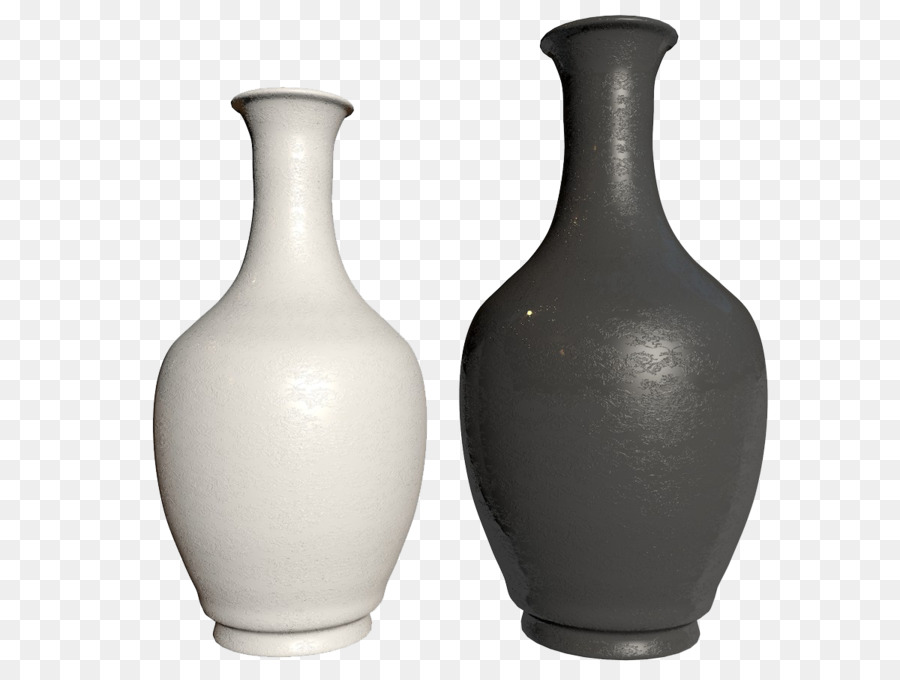 Vase, Schwarz und weiß, 3D-computer-Grafik - zwei schwarze und weiße Flaschen