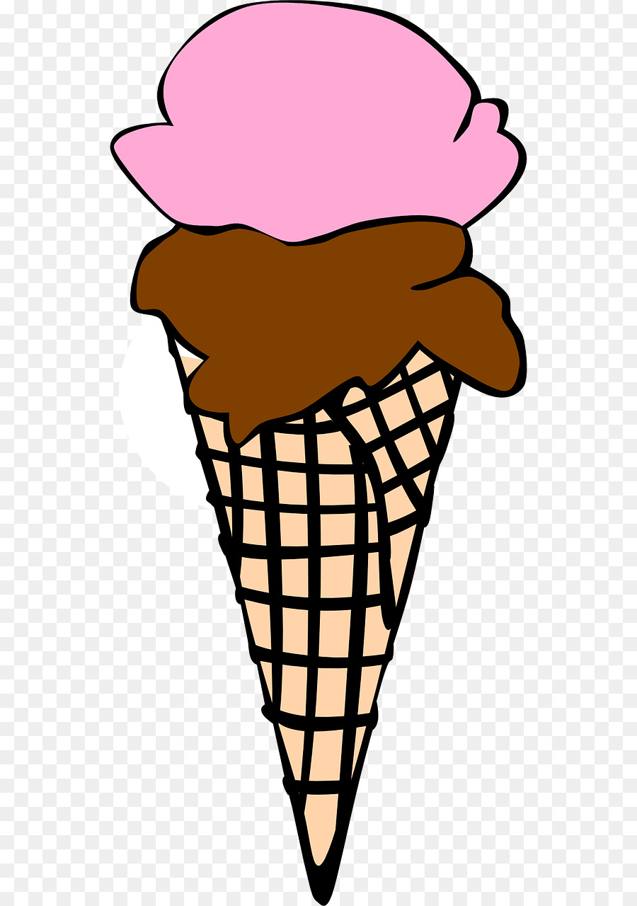 Ice Cream Kegel mit Schokolade Eisbecher - leckeres Eis