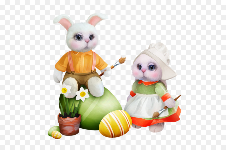 Coniglietto Di Pasqua, Piccolo Coniglio Bianco - Dipinto a mano carino coniglio materiale