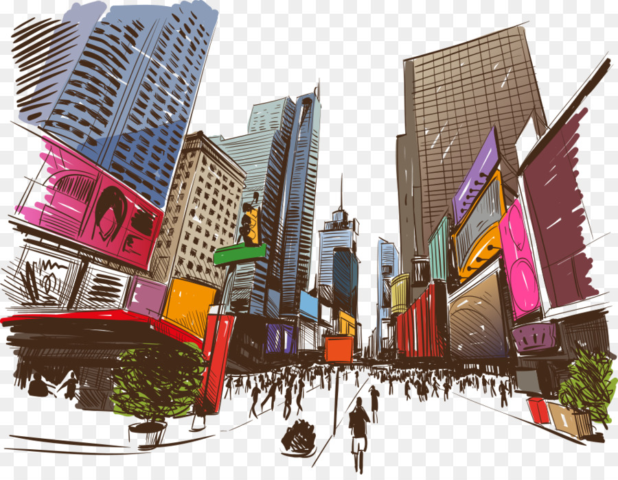 City Background Png Download 1000 769 Free Transparent Drawing