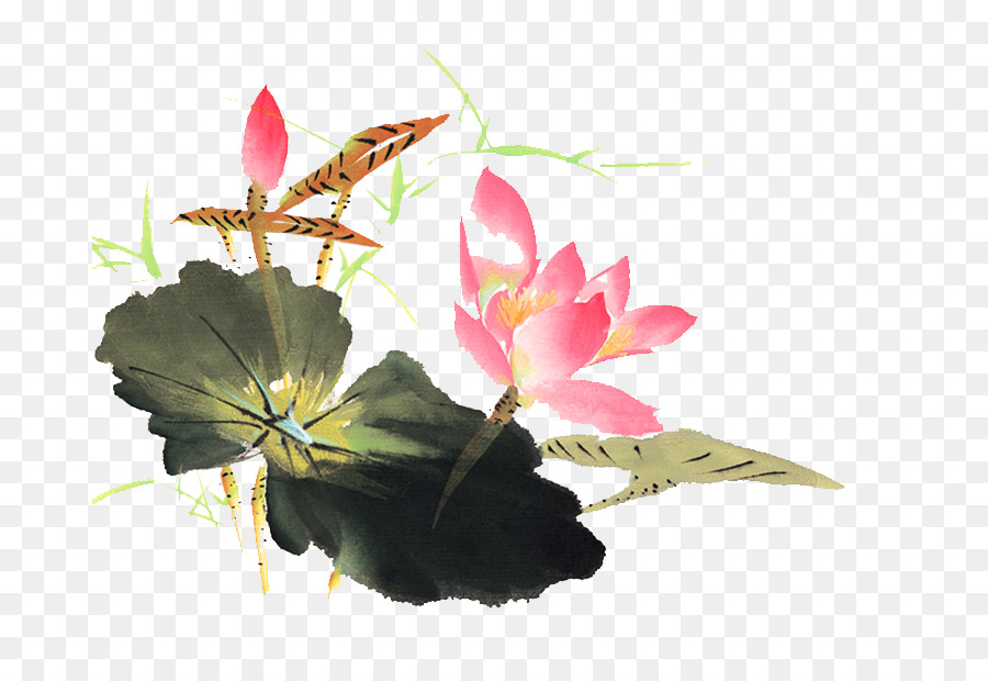 Tinte wash Malerei, Kunst - Chinesisch Stil lotus lotus Effekt