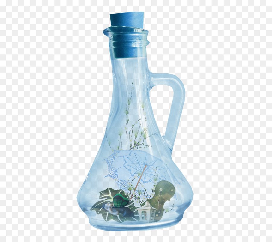 bottiglia di vetro - Blu decorativo bottiglie