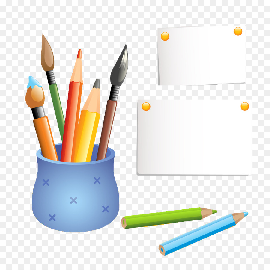 Carta Colorata Disegno a matita - Un portapenne