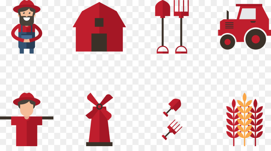 Icone Del Computer Agricoltore Illustrazione - Grano strumento di raccolta