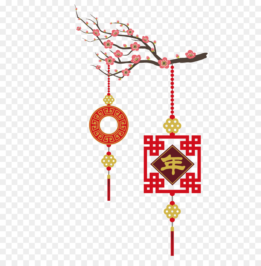 Chinese New Year Hahn, Hund, Affe - Neues Jahr Pflaume
