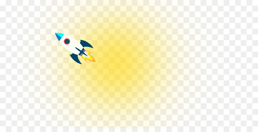 Logo Desktop Hintergrund, Gelbe Schrift - Emittierende Rakete