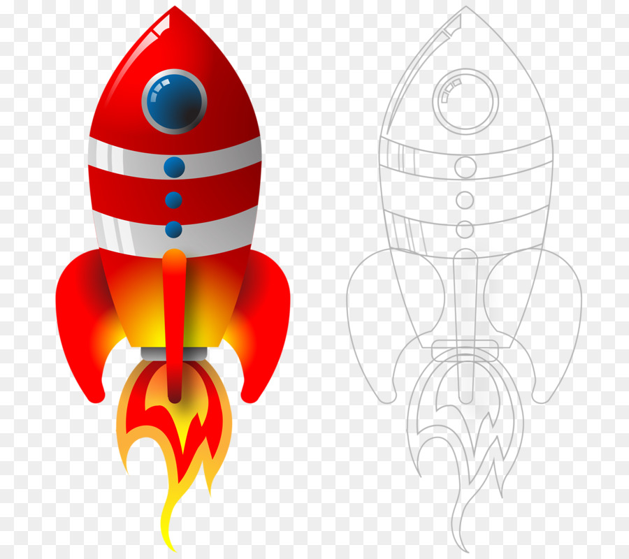 Il lancio del razzo Giocattolo - Dipinto a mano razzo