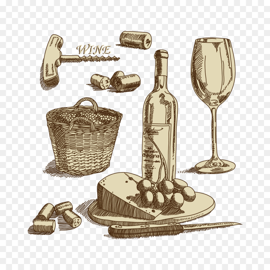 Wein-Flaschen-Creme-Torte - Vektor-Flasche und Gebäck