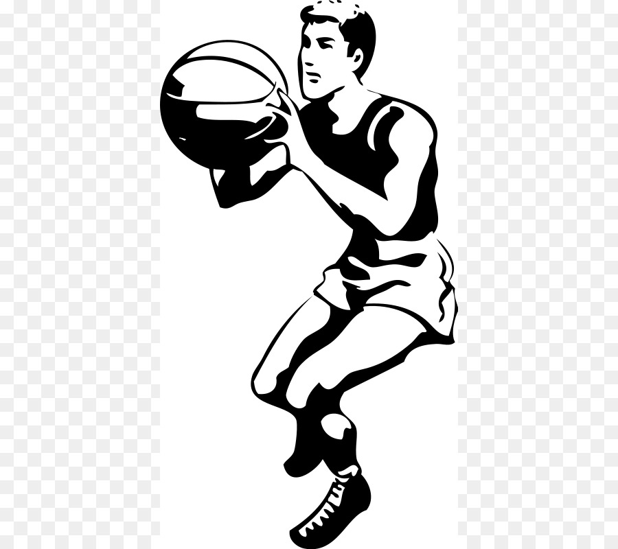 Basketball-Schwarz und weiß-Slam-dunk-Sport Clip-art - Clip Sport