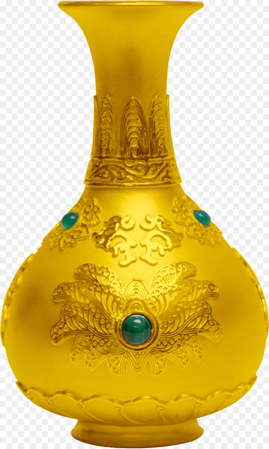 Vase Keramik Flasche - gold Flasche