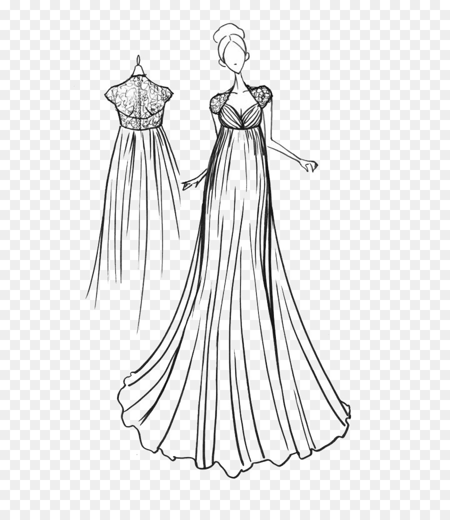 Kleid Formelle Kleidung tragen Mode-Skizze - Frische kleine handbemalte Kleid