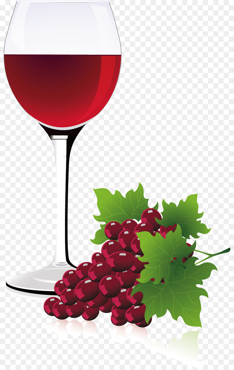 Rotwein Weinrebe - Gläser Dekorative design-Vektor