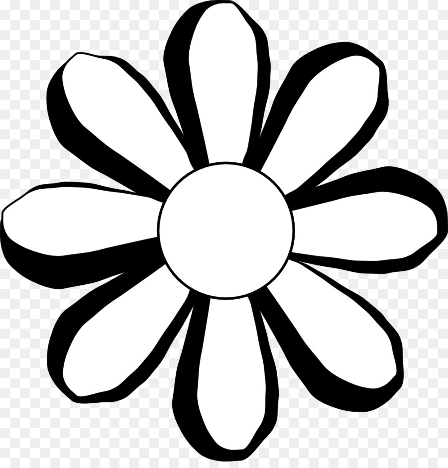 hippie flowers clip art black and white
