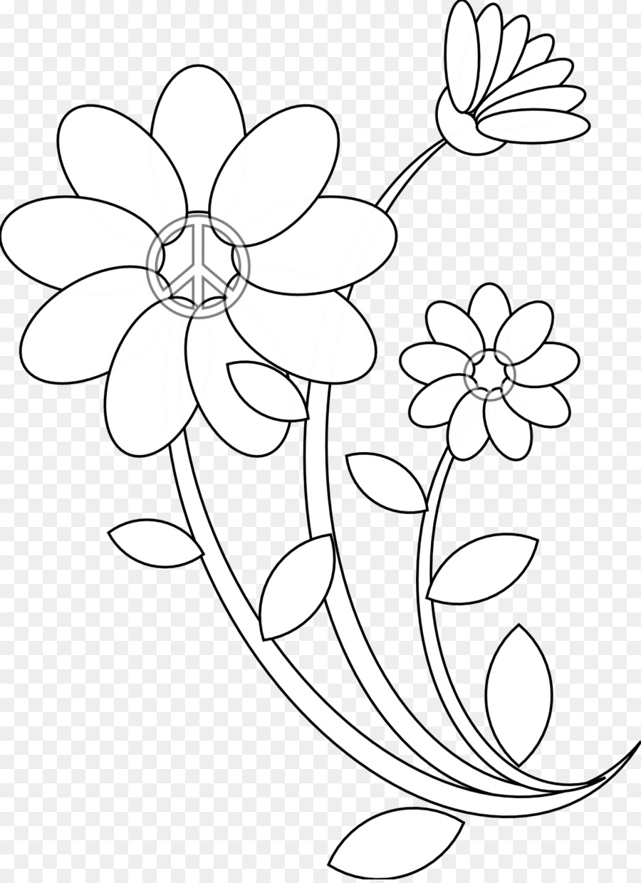 Floral-design-Malbuch-Flower-Muster - Blumen Strichzeichnung