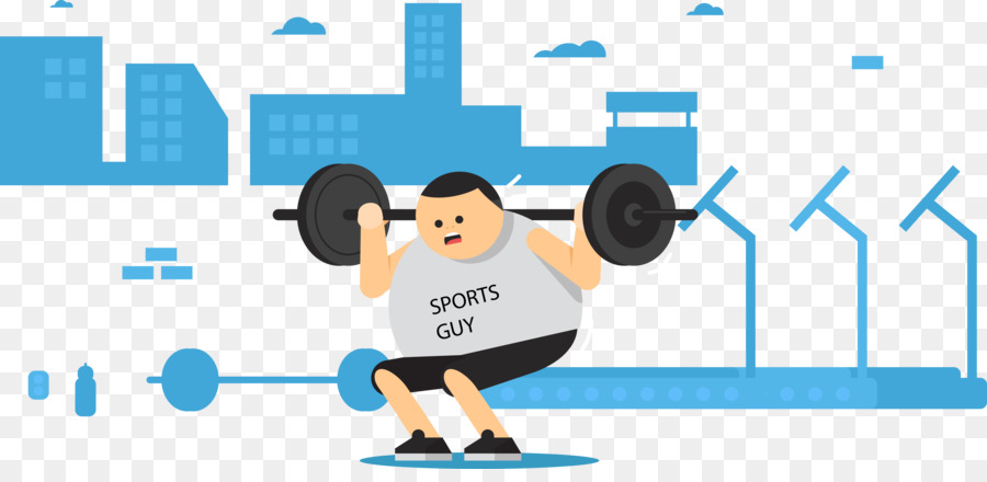 Olympischen Gewichtheben Körperliche fitness - Vektor, kleiner Mann Gewichtheben