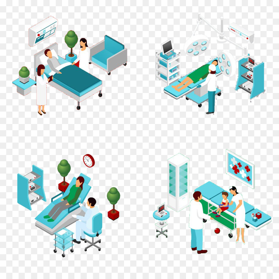 Ospedale Di Salute Del Paziente, La Cura Illustrazione - Quattro reparti dell'ospedale fibbia creative HD Gratis