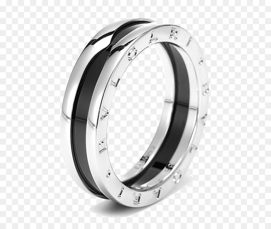 Ring Silber Bulgari-Uhr-Halskette - Silber Keramik ring