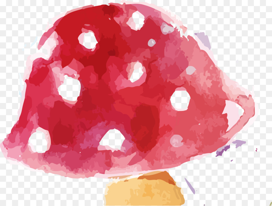 Aquarell Malerei - Rot Aquarell Pilz