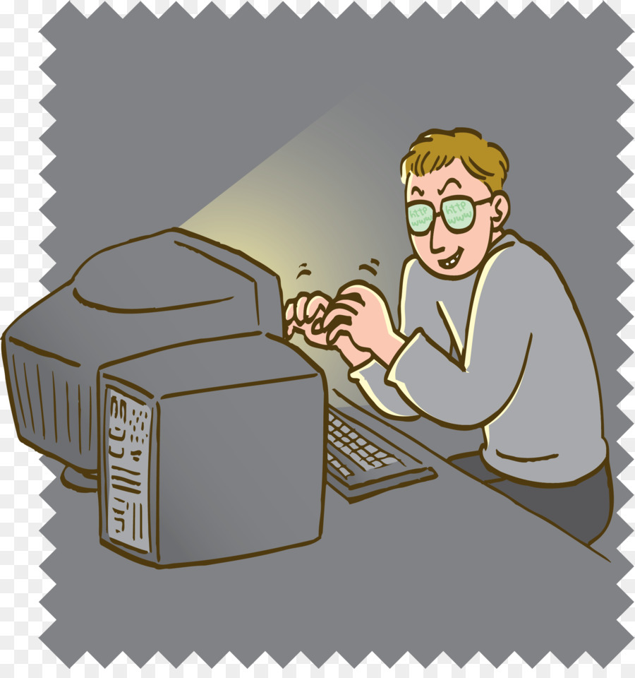 La Sicurezza del Computer di hacker, Fotografia Clip art - Notte Cartoon giocando a computer