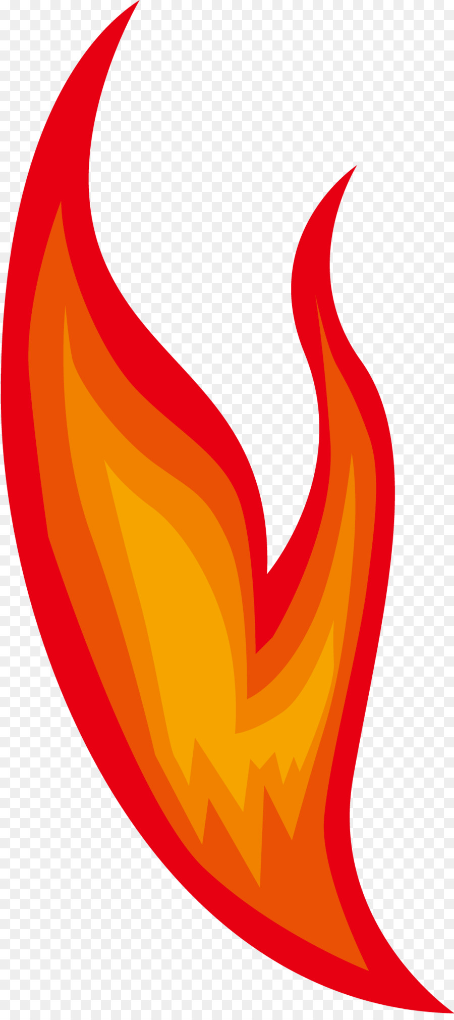 Rote Flamme-clipart - Hand bemalt rot Flamme