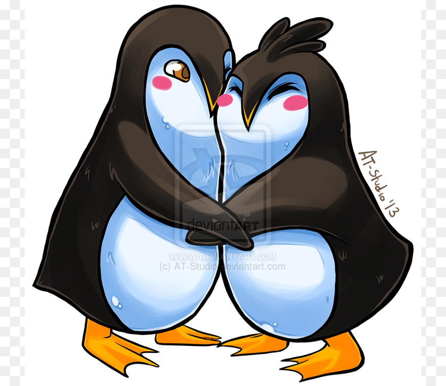 Con chim cánh Cụt Ôm Vẽ Clip nghệ thuật - phim hoạt hình, chim cánh cụt ôm