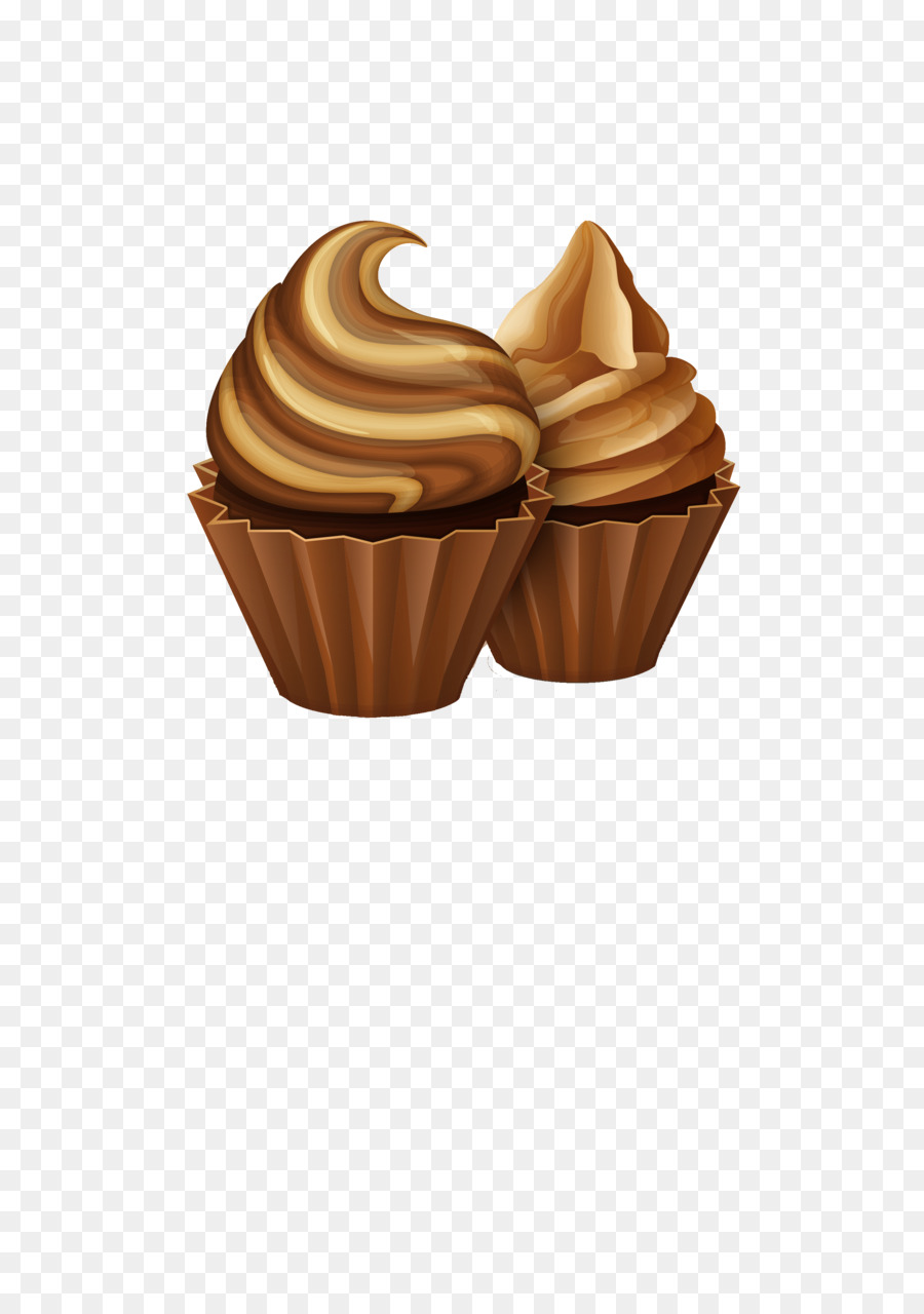 Gelato al cioccolato e Caffè Cupcake torta al Cioccolato e Caffè - Vettore di cupcakes al cioccolato
