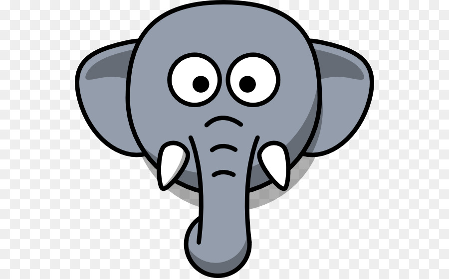 Elefante Disegno animato arte della Clip - testa di elefante contorno