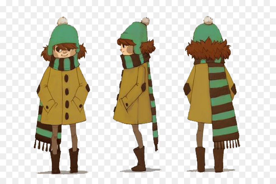 Il Character design è Svolta Disegno - Indossa un cappotto bambino