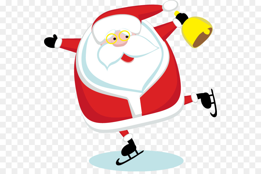 Babbo Natale di pattinaggio su Ghiaccio pattinaggio di Figura Clip art - Cartone animato disegnato a mano di Babbo Natale danzante modello