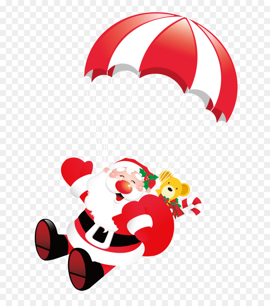 Santa Claus Volo di Natale Clip art - Babbo Natale salvato con un regalo sulla schiena