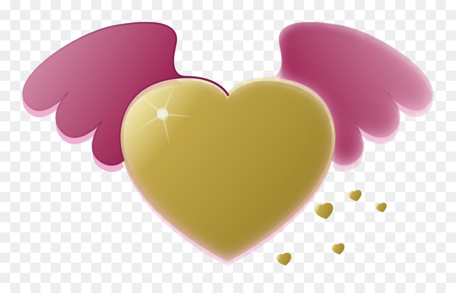 Trái tim miễn Phí Vàng Clip nghệ thuật - trái tim với đôi cánh công chúa