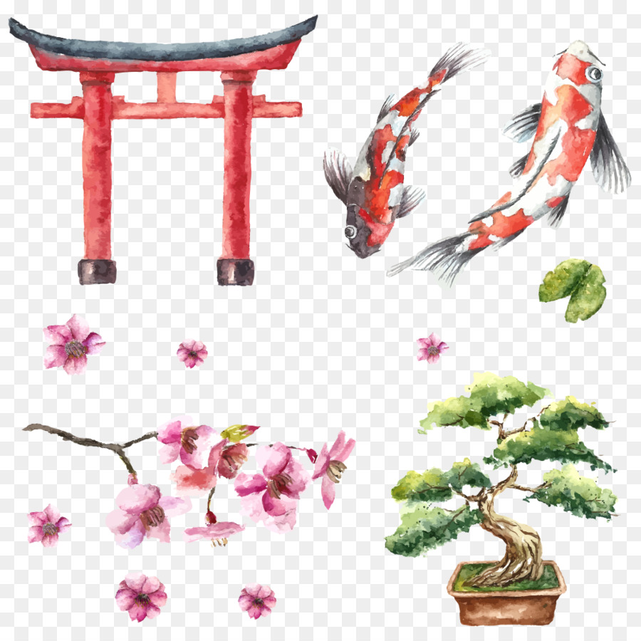 Watercolor Flower Background png download - 1000*1000 - Free Transparent  Japan png Download. - CleanPNG / KissPNG