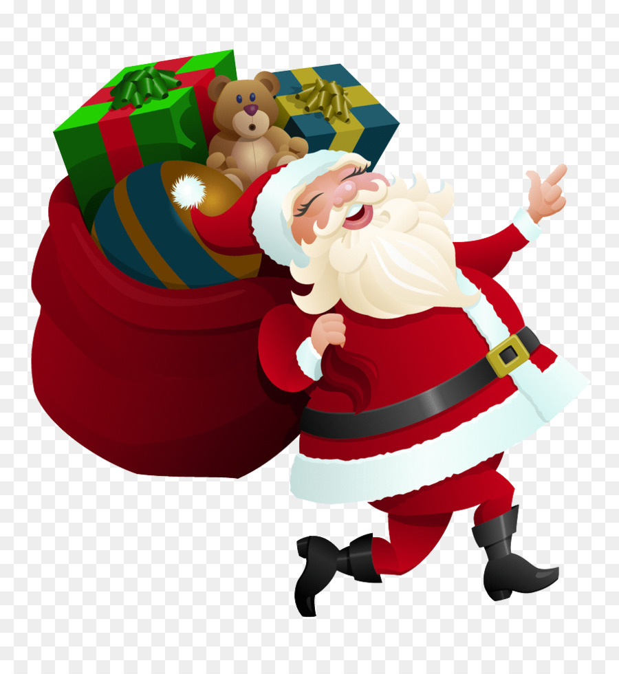 Rudolph, Santa Claus, Geschenk, Weihnachten - santa claus trägt einen Geschenk